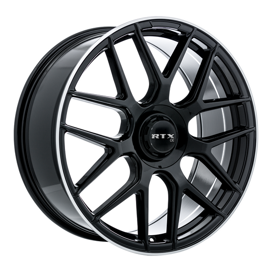 507421 - RTX OE Leonburg 20X8.5 5X112 ET 38mm Gloss Black with Machined Edge -  RTX Wheels Canada