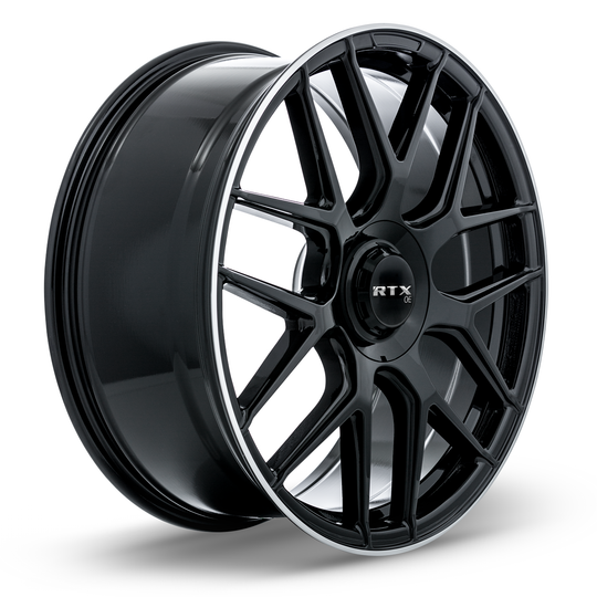 507425 - RTX OE Leonburg 21X9.5 5X112 ET 38mm Gloss Black with Machined Edge -  RTX Wheels Canada