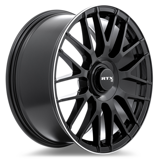 083184 - RTX OE MB01 19X8.5 5X112 ET 38mm Gloss Black with Machined Lip -  RTX Wheels Canada