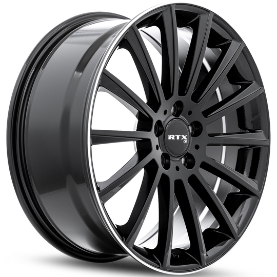 083248 - RTX OE MB02 19X8 5X112 ET 38mm Gloss Black with Machined Lip -  RTX Wheels Canada