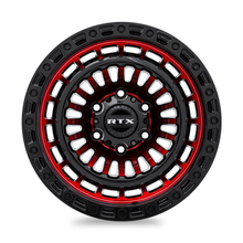 Load image into Gallery viewer, 083095 - RTX Offroad Moab 18X9 6X135 ET 0mm Gloss Black Machined Red -  RTX Wheels Canada
