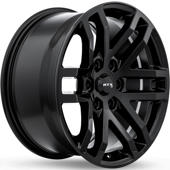 082874 - RTX OE Oak 17X8.5 6X135 ET 30mm Gloss Black -  RTX Wheels Canada