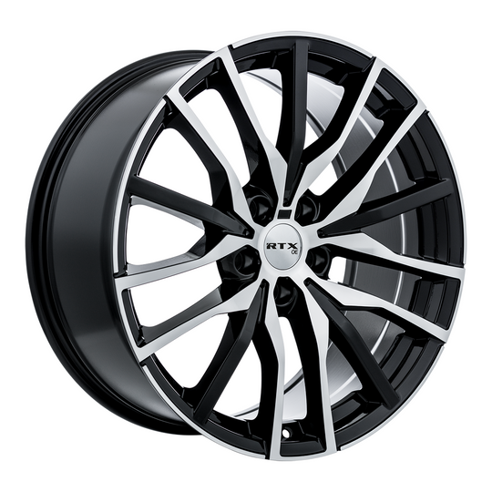 507408 - RTX OE Passau 20X9 5X112 ET 30mm Gloss Black Machined Face -  RTX Wheels Canada
