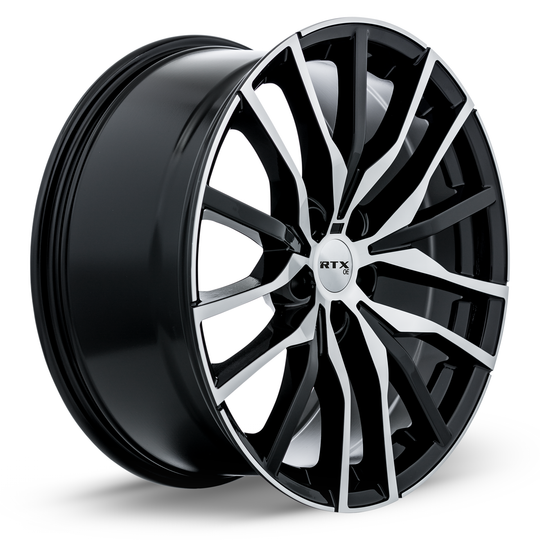 507408 - RTX OE Passau 20X9 5X112 ET 30mm Gloss Black Machined Face -  RTX Wheels Canada