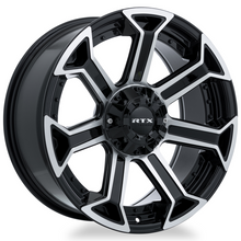 Charger l'image dans la galerie, 083007 - RTX Offroad Peak 22X10 5X127 ET -18mm Gloss Black Machined -  RTX Wheels Canada
