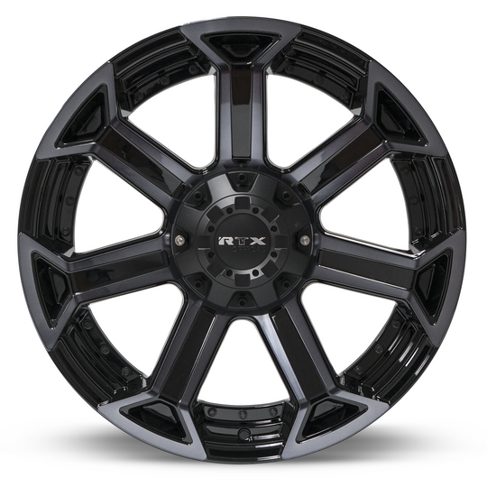 082831 - RTX Offroad Peak 18X9 6X135 / 6X139.7 ET 0mm Black Machined Grey -  RTX Wheels Canada