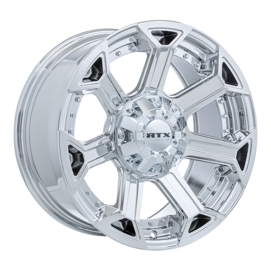 082946 - RTX Offroad Peak 18X9 6X135 / 6X139.7 ET 0mm Chrome / PVD -  RTX Wheels Canada
