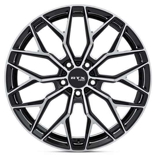 083154 - RTX R-Spec RS02 18X8 5X114.3 ET 38mm Gloss Black Machined - RTX R-Spec Wheels Canada