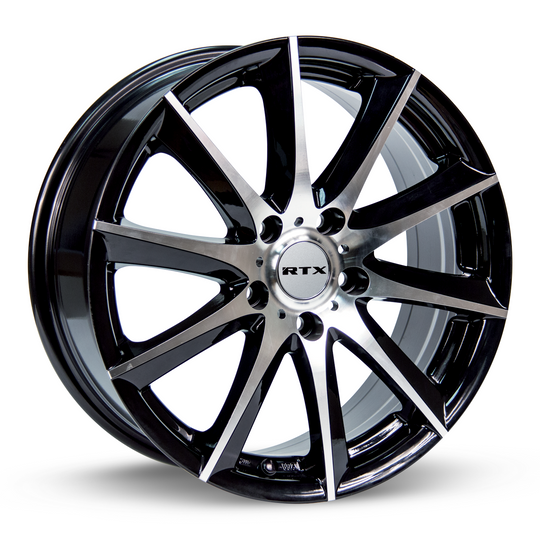 081338 - RTX Dynamo 15X6.5 4X100 ET 38mm Black Machined - RTX Wheels Canada