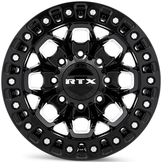 083191 - RTX Offroad Zion 17X9 8X180 ET 20mm Gloss Black Milled Rivets -  RTX Wheels Canada