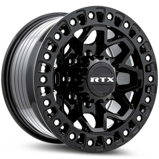 083197 - RTX Offroad Zion 20X9 8X180 ET 20mm Gloss Black Milled Rivets -  RTX Wheels Canada