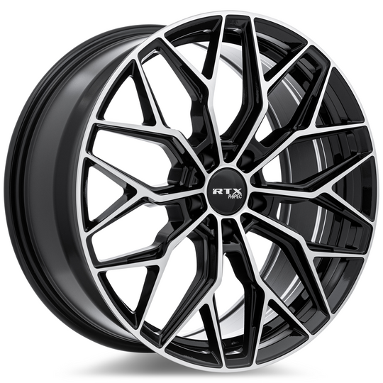 083154 - RTX R-Spec RS02 18X8 5X114.3 ET 38mm Gloss Black Machined - RTX R-Spec Wheels Canada