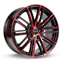 Load image into Gallery viewer, 081209 - RTX Strobe 5 17X7.5 5X114.3 ET 45mm Black Machined Red - RTX Wheels Canada