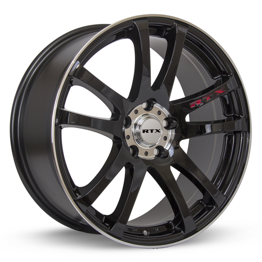 081281 - RTX Twin 15X6.5 4X100 ET 38mm Black Machined - RTX Wheels Canada