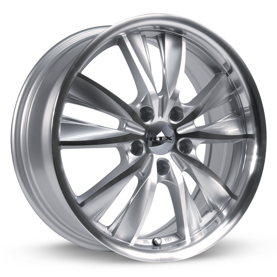 081366 - RTX Twist 17X7 5X114.3 ET 40mm Silver Machined - RTX Wheels Canada