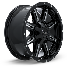 Load image into Gallery viewer, 082084 - RTX Offroad Ravine 17X8 5X135 / 5X139.7 ET 0mm Black Milled -  RTX Wheels Canada