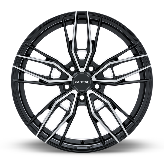083048 - RTX Scepter 18X8 5X114.3 ET 40mm Gloss Black Machined - RTX Wheels Canada