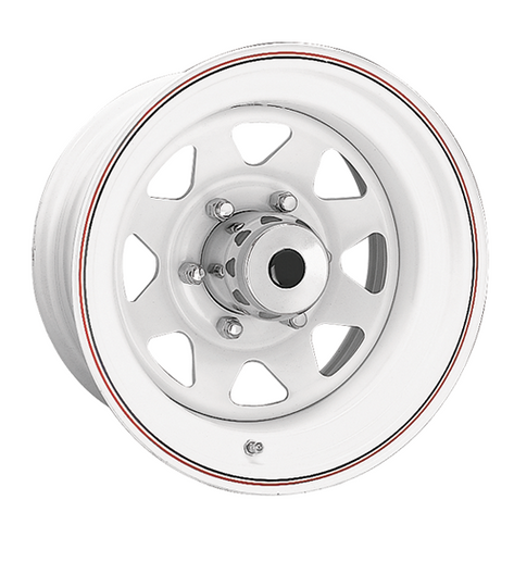 CD705655 - Ceco Series 70 8-Spoke 15X6 5X139.7 ET -3mm White - Ceco Wheels Canada