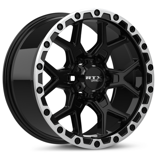 178622 - RTX Offroad Storm 20X9 6X139.7 ET 20mm Gloss Black Milled with Machined Lip -  RTX Wheels Canada