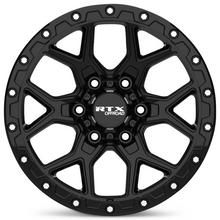 Load image into Gallery viewer, 178604 - RTX Offroad Storm 17X8.5 6X139.7 ET 20mm Gloss Black with Milled Rivets -  RTX Wheels Canada