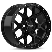 Load image into Gallery viewer, 178620 - RTX Offroad Storm 20X9 6X139.7 ET 20mm Gloss Black with Milled Rivets -  RTX Wheels Canada