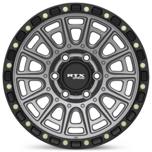 Charger l'image dans la galerie, 178603 - RTX Offroad Striker 17X8.5 6X139.7 ET 10mm Matte Gunmetal with Black Lip and Milled Rivets -  RTX Wheels Canada