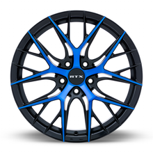Load image into Gallery viewer, 083054 - RTX R-Spec Valkyrie 18X8 5X114.3 ET 40mm Gloss Black Machined Blue -  RTX Wheels Canada