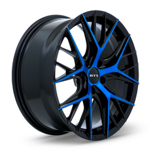 Load image into Gallery viewer, 083054 - RTX R-Spec Valkyrie 18X8 5X114.3 ET 40mm Gloss Black Machined Blue -  RTX Wheels Canada
