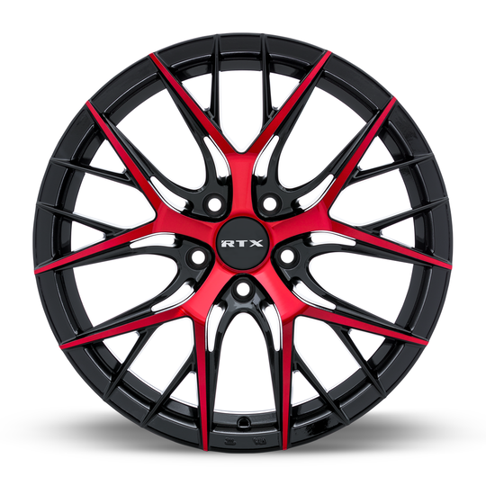 083055 - RTX R-Spec Valkyrie 18X8 5X114.3 ET 40mm Gloss Black Machined Red -  RTX Wheels Canada