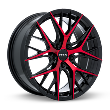 Load image into Gallery viewer, 083055 - RTX R-Spec Valkyrie 18X8 5X114.3 ET 40mm Gloss Black Machined Red -  RTX Wheels Canada
