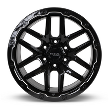 Load image into Gallery viewer, 083003 - RTX Offroad Volcano 20X10 6X135 ET -18mm Gloss Black Milled Edge -  RTX Wheels Canada