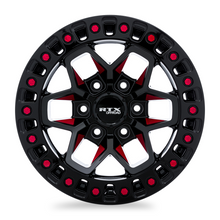 Load image into Gallery viewer, 083029 - RTX Offroad Zion 20X9 5X127 ET -15mm Black Milled Red -  RTX Wheels Canada