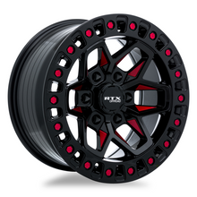 Load image into Gallery viewer, 083029 - RTX Offroad Zion 20X9 5X127 ET -15mm Black Milled Red -  RTX Wheels Canada