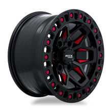 Load image into Gallery viewer, 083029 - RTX Offroad Zion 20X9 5X127 ET -15mm Black Milled Red -  RTX Wheels Canada