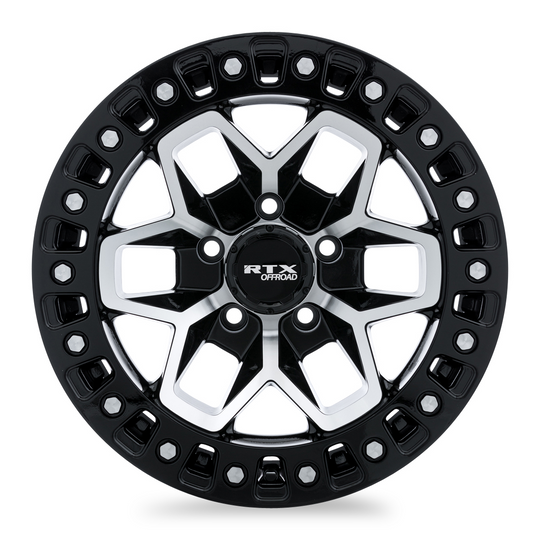 082984 - RTX Offroad Zion 18X9 5X127 ET -15mm Gloss Black Machined -  RTX Wheels Canada