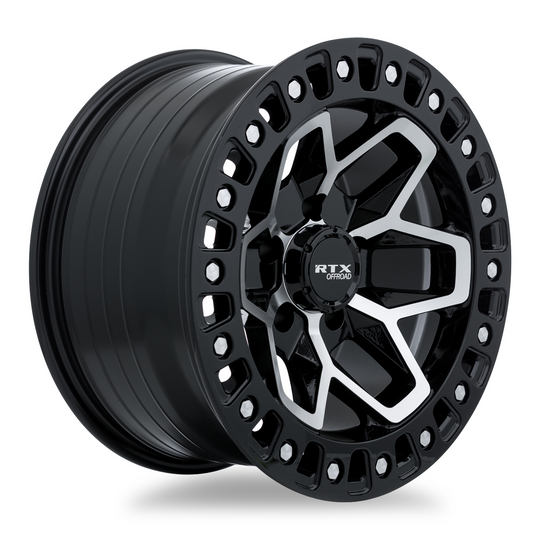 082984 - RTX Offroad Zion 18X9 5X127 ET -15mm Gloss Black Machined -  RTX Wheels Canada