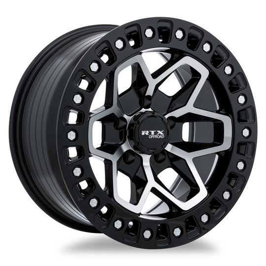 082984 - RTX Offroad Zion 18X9 5X127 ET -15mm Gloss Black Machined -  RTX Wheels Canada