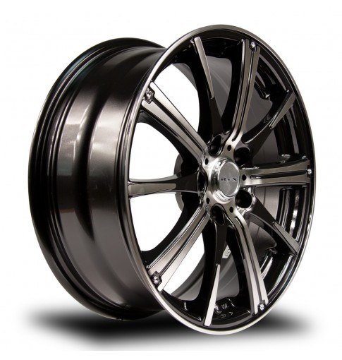081005 - RTX Spark 15X6 4X100 ET 45mm Black Machined - RTX Wheels Canada