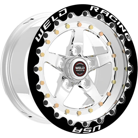 791P58206G - Weld Racing Weldstar Beadlock 15X8 5X114.3 ET -25mm Polished Center - Polished Shell - Weld Racing Wheels Canada