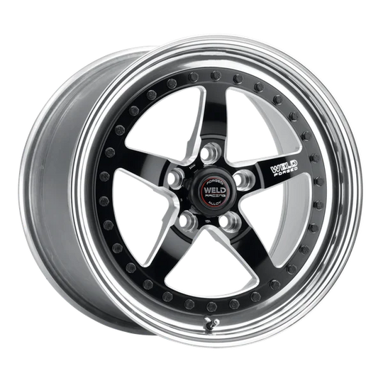 791B-57278 - Weld Racing Weldstar 15X7 5X120.65 ET 13mm Black Center - Polished Shell - Weld Racing Wheels Canada