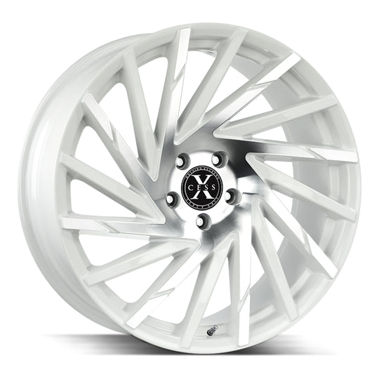 X02051435WM - Xcess X02 X02 20X8.5 5x114.3 35mm White Machined - Xcess Wheels Canada