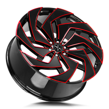 Load image into Gallery viewer, X04251515GBMLR - Xcess X04 X04 22X9 5x115 15mm Gloss Black Candy Red Milled - Xcess Wheels Canada