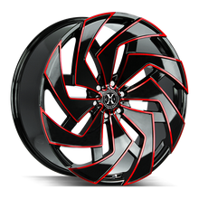 Load image into Gallery viewer, X04251515GBMLR - Xcess X04 X04 22X9 5x115 15mm Gloss Black Candy Red Milled - Xcess Wheels Canada