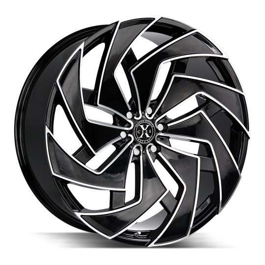X04251515GBML - Xcess X04 X04 22X9 5x115 15mm Gloss Black Milled - Xcess Wheels Canada