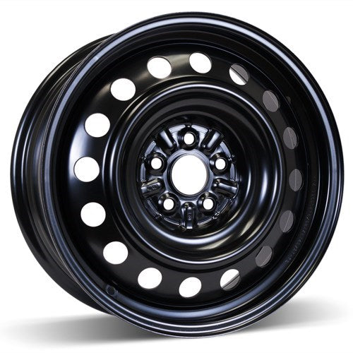 X40876 - RSSW Steel Wheel 16X6.5 5X100 ET 45mm Bore 54.1mm Black - RSSW Wheels Canada