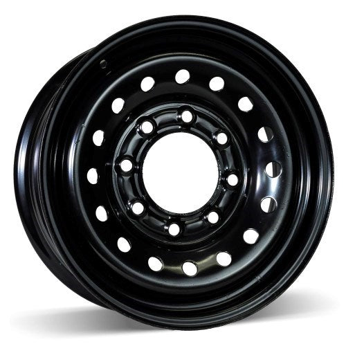 X43689 - RSSW Steel Wheel 16X6.5 8X165.1 ET 28mm Bore 117mm Black - RSSW Wheels Canada