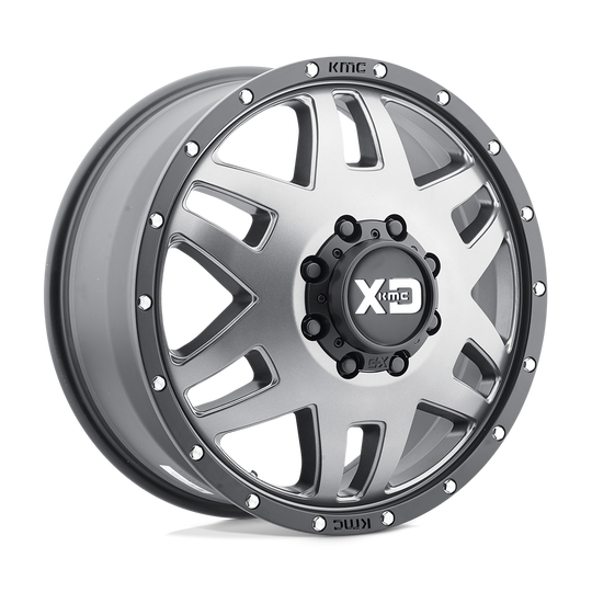 XD130765804155N - XD130 Machete Dually 17X6.5 8X165.1 -155 mm Matte Gray Black Ring - XD Wheels Canada