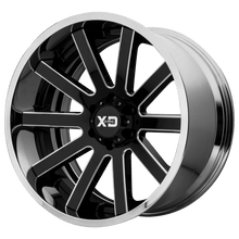 Load image into Gallery viewer, XD200-20128044NBC - XD200 Heist 20X12 8X165.1 -44 mm Gloss Black Milled Center Chrome Lip - XD Wheels Canada