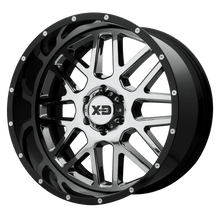 Charger l'image dans la galerie, XD201-20108818NCB - XD201 Grenade 20X10 8X180 -18 mm Chrome Center Gloss Black Milled Lip - XD Wheels Canada