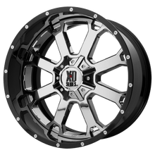 Charger l'image dans la galerie, XD202-22108518NCB - XD202 Buck 22X10 5X139.7 -18 mm Chrome Center Gloss Black Milled Lip - XD Wheels Canada